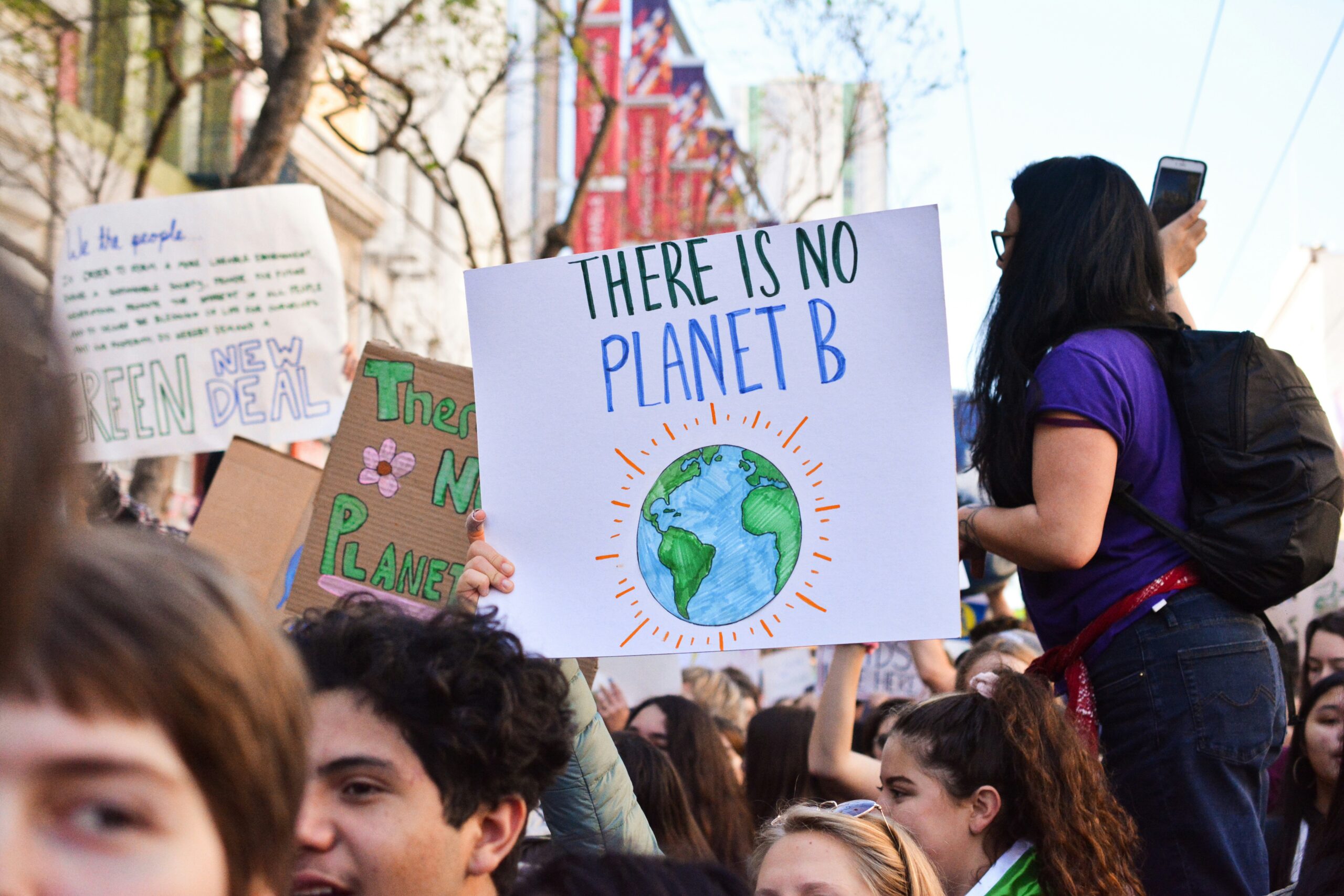 "There is no Planet B," picket poster pictured at a climate protest rally.