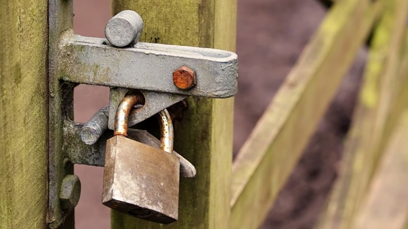 padlock on a gate