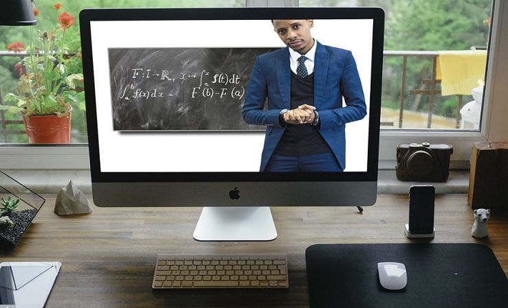 professor on computer screen