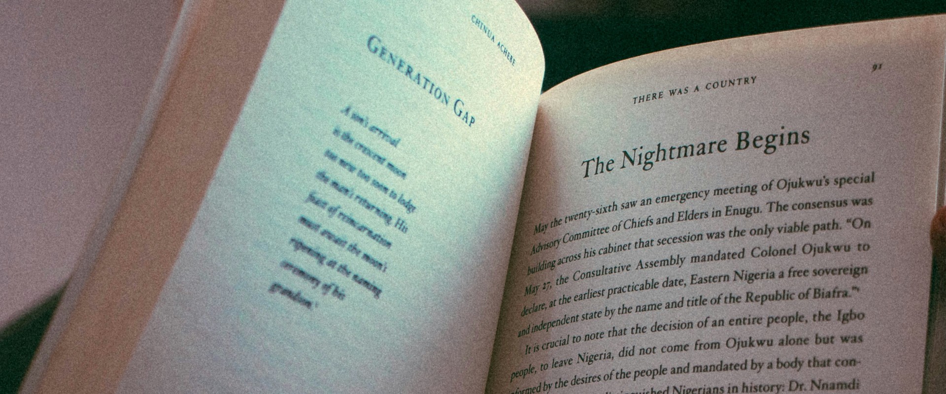 Book open to chapter that reads 'The Nightmare Begins'