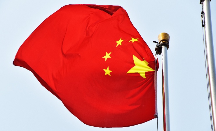 China flag flying