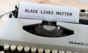 Black Lives Matter typed out on typewriter