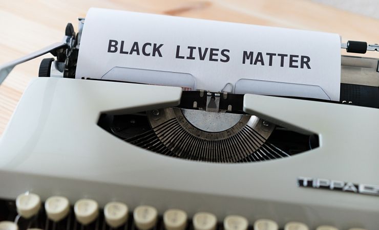 Black Lives Matter on typewriter