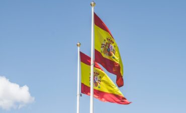 Spanish flags in the wind