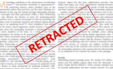 paper stamped with 'retracted' in red