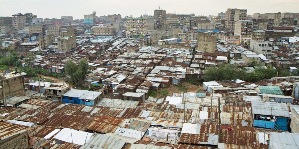 Aerial view of slum