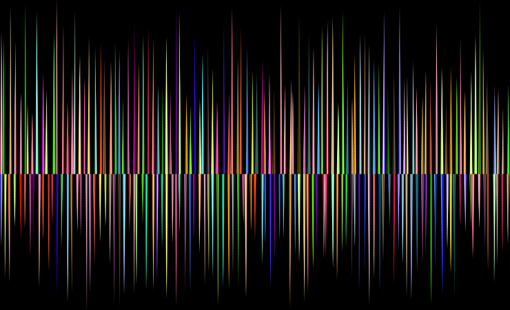 Color-coded wave forms of a sound